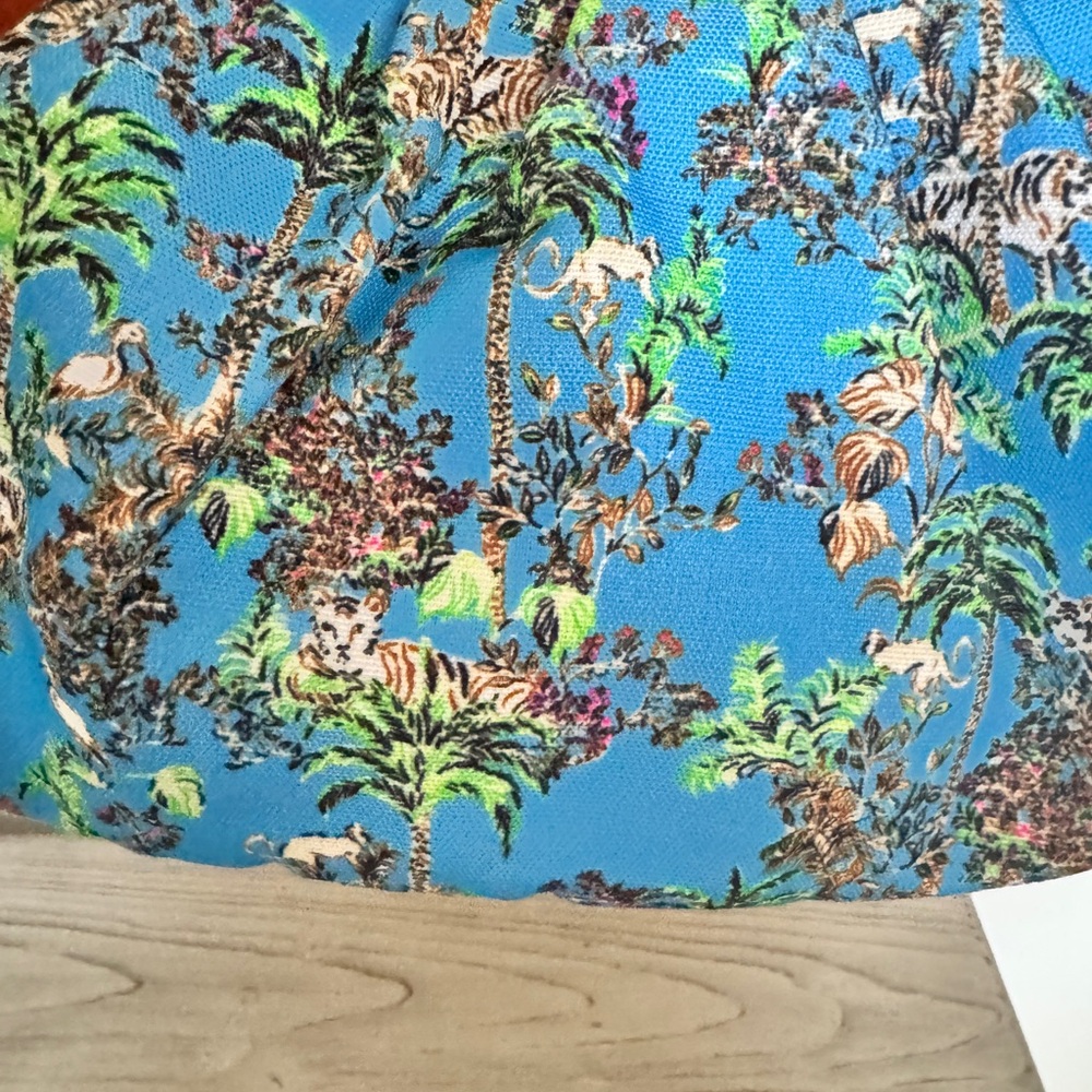 Blue Tropical Print Handbag - Picture 3 of 4